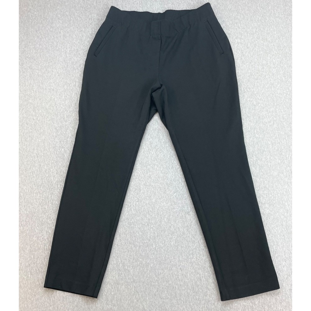 J Jill Pants Womens Medium Petite Black Stretch Ponte Slim Leg Mid-Rise Pull On